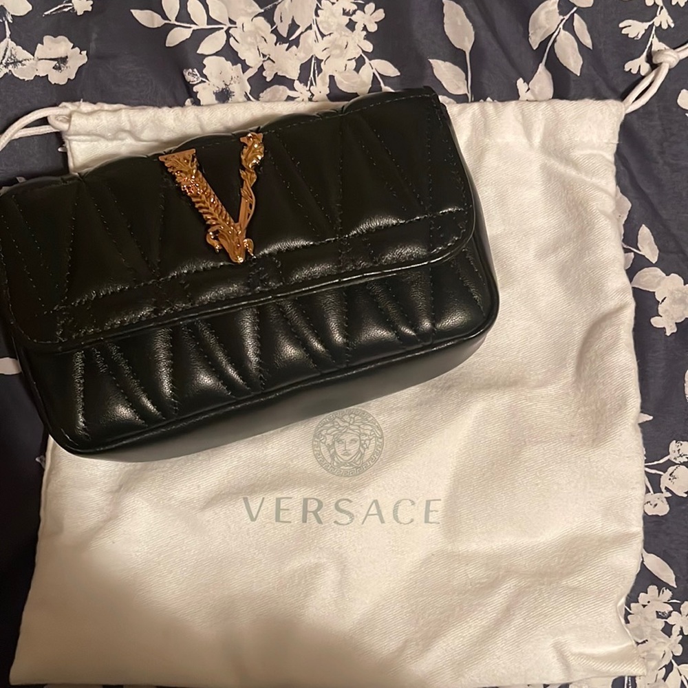 Versace quilted virtus mini crossbody bag. Like new, never used, was stored